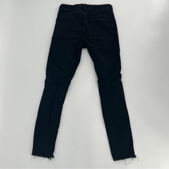 Just Black Black Skinny Rough Hem Distressed Jeans Size 25 Women’s - Picture 3 of 5